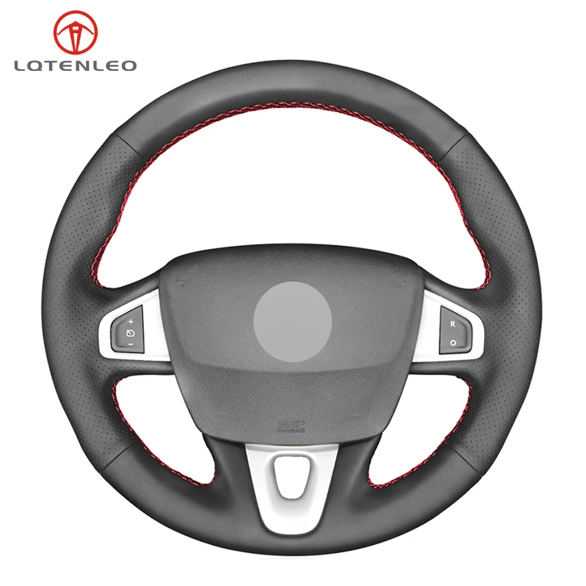 Натуральная кожа LQTENLEO черного цвета, сделай сам, сшитый вручную чехол рулевого колеса автомобиля для Renault Megane 3 (Coupe GT) RS 2010-2016 
Натуральная кожа LQTENLEO черного цвета, сделай сам, сшитый вручную чехол рулевого колеса автомобиля для Renault Megane 3 (Coupe GT) RS 2010-2016