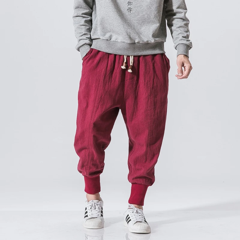 Chinese Style Harem Pants Men Streetwear Casual Joggers Mens Pants Cotton Linen Sweatpants Ankle-length Men Trousers M-5XL
Chinese Style Harem Pants Men Streetwear Casual Joggers Mens Pants Cotton Linen Sweatpants Ankle-length Men Trousers M-5XL