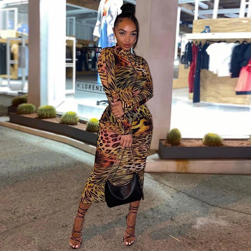 2022 Leopard Print Sexy Long Sleeve Bodycon Maxi Dress Spring Women Holiday Leisure Streetwear Chic Clothes Female Vestidos
2022 Leopard Print Sexy Long Sleeve Bodycon Maxi Dress Spring Women Holiday Leisure Streetwear Chic Clothes Female Vestidos