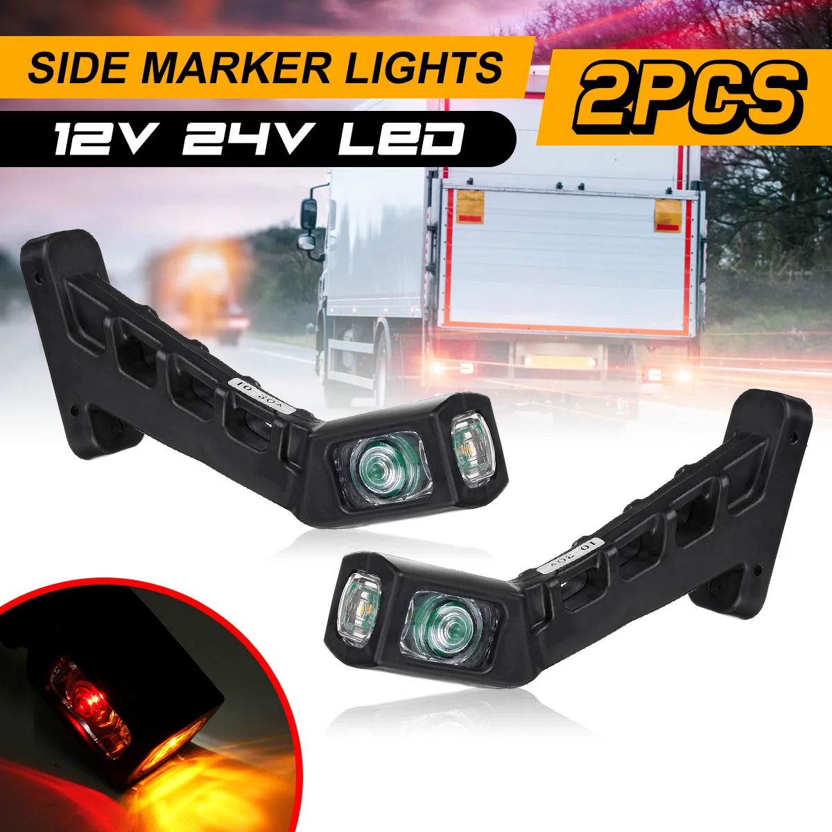 2pcs 10-30v Car Truck Trailer Caravan Van 3 face Red Amber White LED Marker Side Light Outline Lamp External Lights 12V 24V
2pcs 10-30v Car Truck Trailer Caravan Van 3 face Red Amber White LED Marker Side Light Outline Lamp External Lights 12V 24V