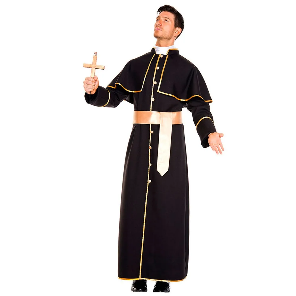 Halloween Man Medieval Maria Priest Cosplay Costume Men God Father Missionary Party Nun Fancy Dress | Тематическая одежда и