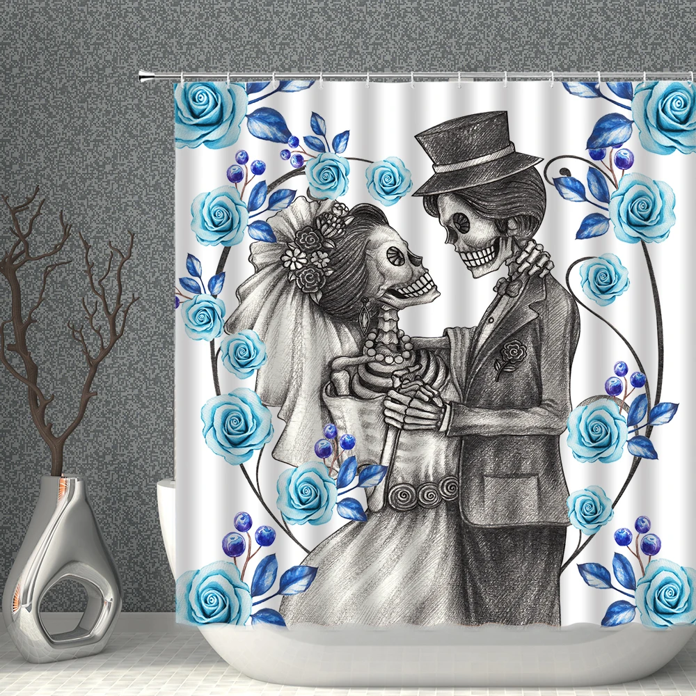 Skull Shower Curtain Couple Love Wedding Red Blue Purple Yellow Printing Pattern Waterproof Bathroom Decoration screen With Hook
Skull Shower Curtain Couple Love Wedding Red Blue Purple Yellow Printing Pattern Waterproof Bathroom Decoration screen With Hook