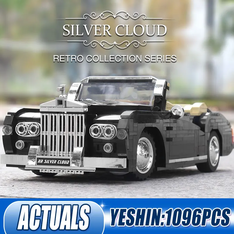 

Высокотехнологичный креативный автомобиль Mould King MOC 1964 RR Серебряная облачная модель автомобиля, строительные блоки, кирпичи, игрушки для де...