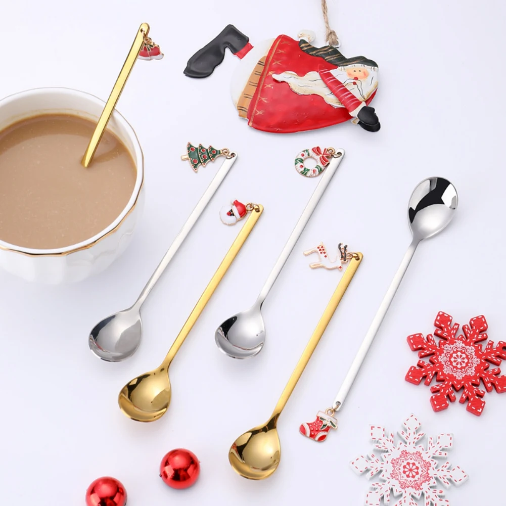 Stainless Steel Xmas Coffee Spoons Dessert Spoon Home Outdoor Tableware Kitchen Accessories New Year Gifts With Box
Stainless Steel Xmas Coffee Spoons Dessert Spoon Home Outdoor Tableware Kitchen Accessories New Year Gifts With Box