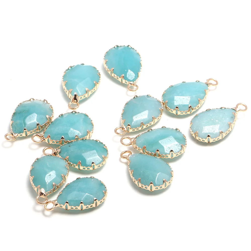 New 5pcs Natural Stone Water Drop Shape Section Amazonite Pendants for Jewelry Making DIY Necklace Size 13x23mm
New 5pcs Natural Stone Water Drop Shape Section Amazonite Pendants for Jewelry Making DIY Necklace Size 13x23mm