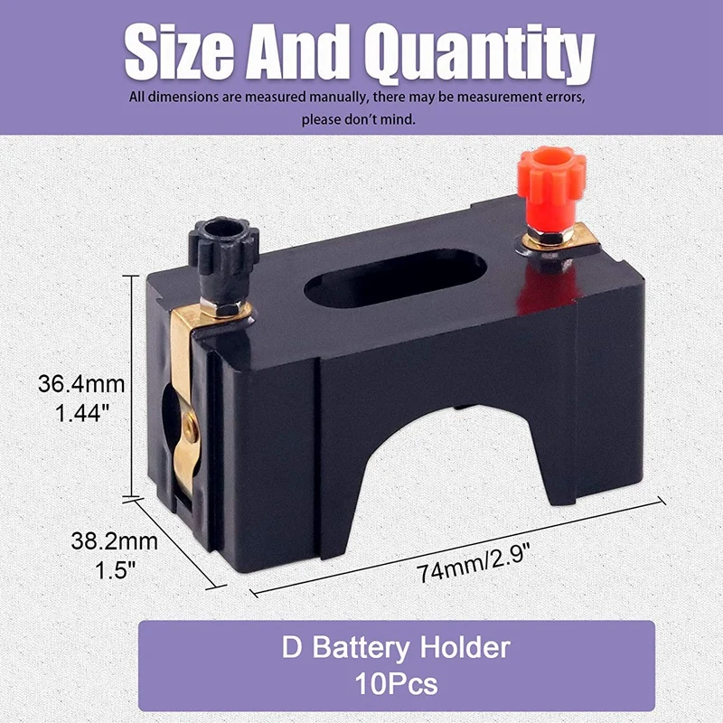 10Pcs Series or Parallel D Battery Holder Kit, Perfect for Physics Laboratory, School Electronic Experimenting, Great
10Pcs Series or Parallel D Battery Holder Kit, Perfect for Physics Laboratory, School Electronic Experimenting, Great