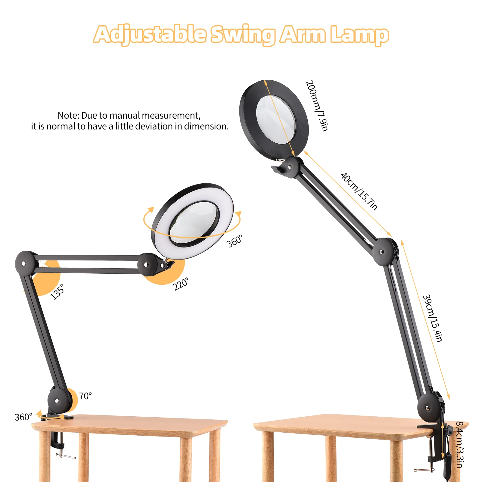LED Desk Lamp with Clamp Adjustable Metal Swivel Arm Eye-Caring Light 10 Dimmable Brightness 3 Color Modes with Memory Function
LED Desk Lamp with Clamp Adjustable Metal Swivel Arm Eye-Caring Light 10 Dimmable Brightness 3 Color Modes with Memory Function