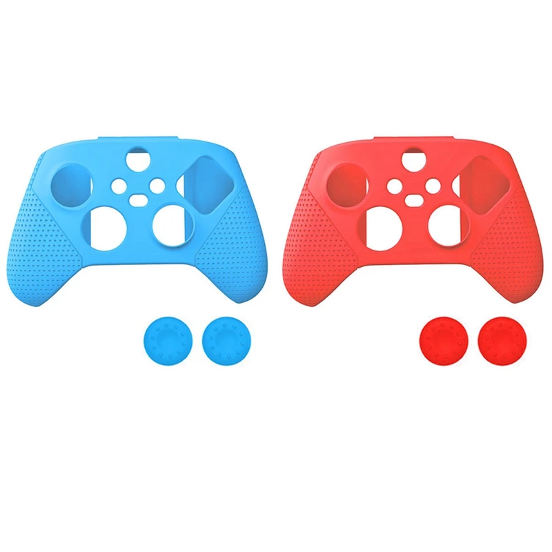 2Set For Seriesx/S Gamepad Silicone Protection Cover With Particle Rubber Sleeve With Rocker Cap, Blue & Red
2Set For Seriesx/S Gamepad Silicone Protection Cover With Particle Rubber Sleeve With Rocker Cap, Blue & Red
