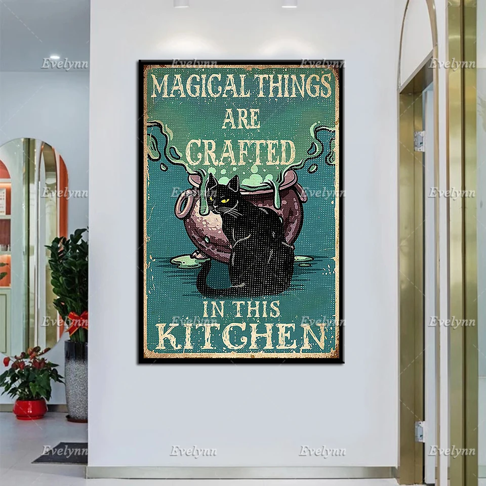 Magical Things Are Grafted In This Kitchen Prints, Vintage Cat Poster, Black Cat Witch Canvas, Home Decor, Wall Art Unique Gift
Magical Things Are Grafted In This Kitchen Prints, Vintage Cat Poster, Black Cat Witch Canvas, Home Decor, Wall Art Unique Gift