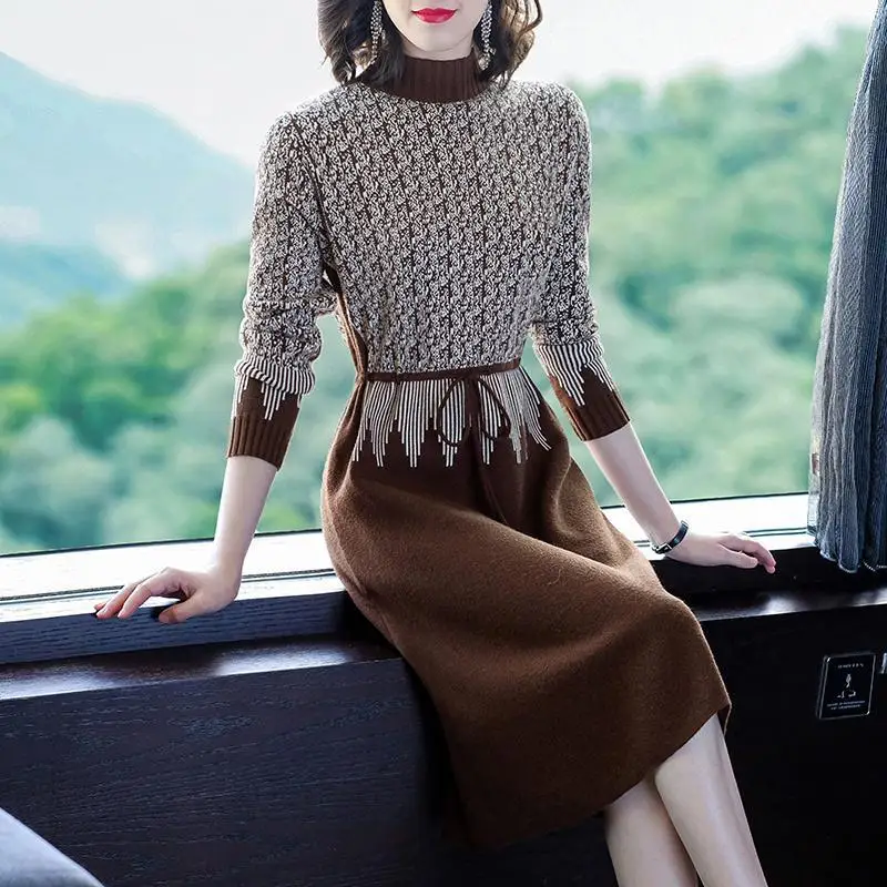 New Fashion 2023 Autumn Winter Women turtleneck Long Sweater Dress Pullovers Warm Knitted Sweaters Pullover Dresses Lady Y08
New Fashion 2023 Autumn Winter Women turtleneck Long Sweater Dress Pullovers Warm Knitted Sweaters Pullover Dresses Lady Y08
