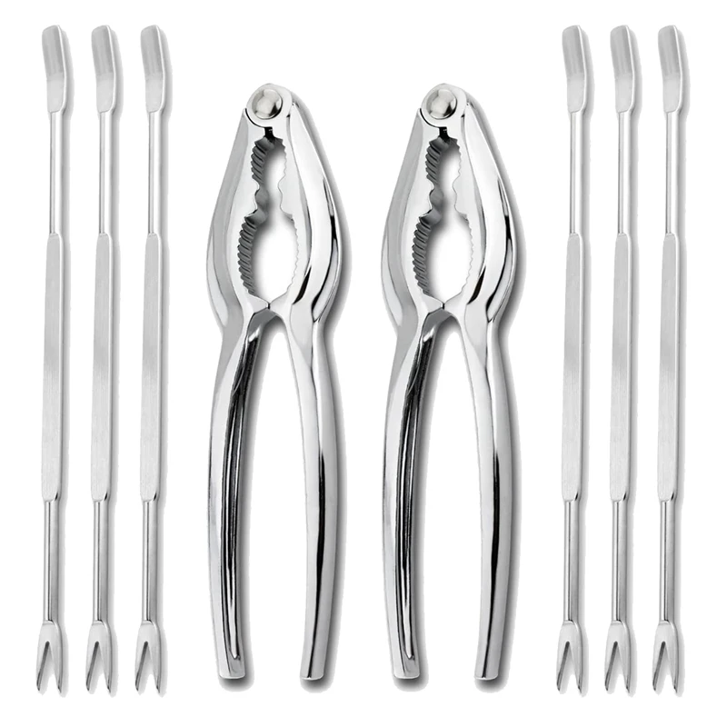 8 Piece Seafood Tool Kit, Stainless Steel Crab Leg Cracker and Forks Nut Cracker Set Shellfish Sheller
8 Piece Seafood Tool Kit, Stainless Steel Crab Leg Cracker and Forks Nut Cracker Set Shellfish Sheller