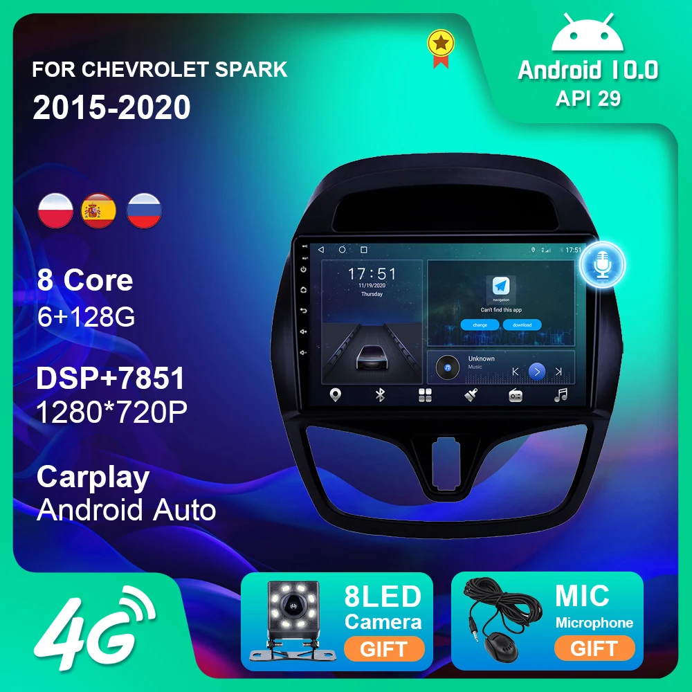 6+128G 4G WIFI Car Radio For Chevrolet Spark 2015-2020 Android 10 GPS Navigation Android Auto BT Carplay DVD Player 2 Din Camera
6+128G 4G WIFI Car Radio For Chevrolet Spark 2015-2020 Android 10 GPS Navigation Android Auto BT Carplay DVD Player 2 Din Camera