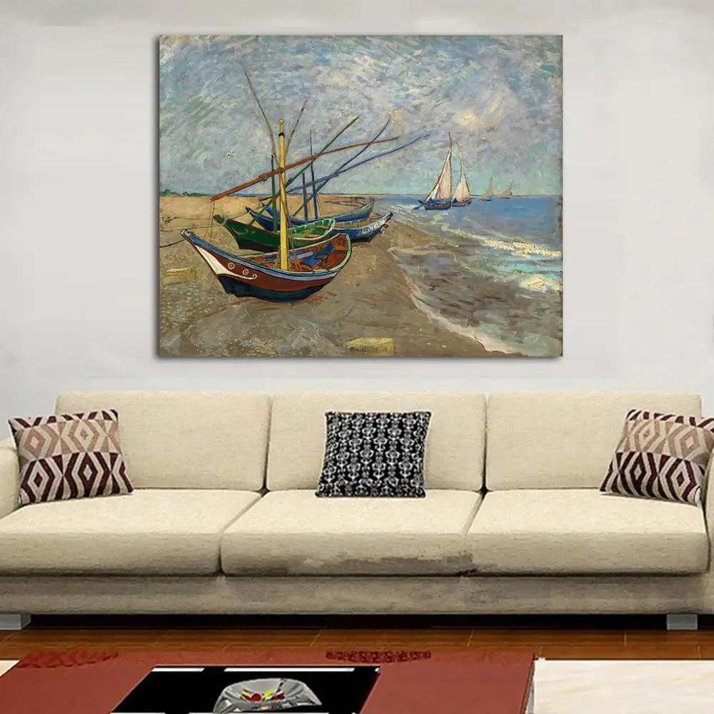 JQHYART Fishing Boats On The Beachby Vincent Van Gogh Print Wall Art Decoration Oil Painting on Canvas Wall Painting Picture 
JQHYART Fishing Boats On The Beachby Vincent Van Gogh Print Wall Art Decoration Oil Painting on Canvas Wall Painting Picture