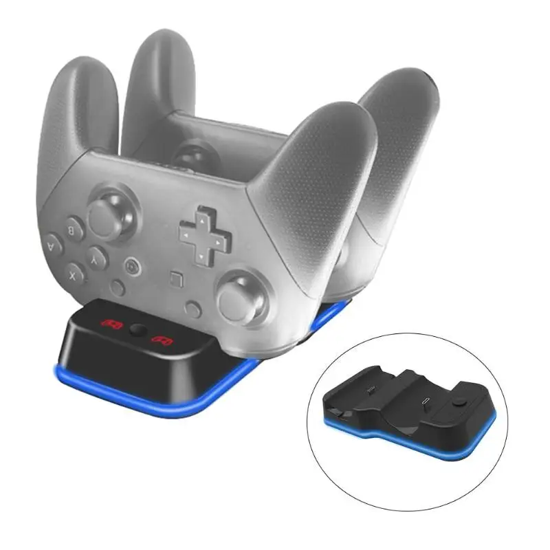 Двойной USB Зарядное устройство для Nintendo Switch Pro контроллер Портативный зарядная