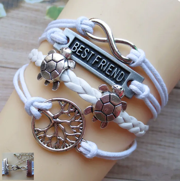 Jewelry wholesale tortoise tree of life best friend infinity 8-character Leather Rope Bracelet
Jewelry wholesale tortoise tree of life best friend infinity 8-character Leather Rope Bracelet