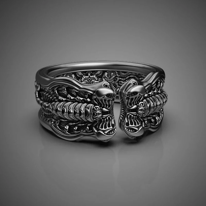 Новые реалистичные черные кольца в стиле стимпанк Скорпион для мужчин модные