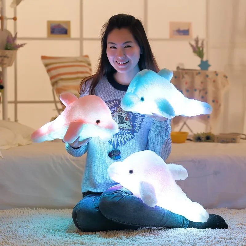 new 40cmCute fashion Luminous Dolphin Doll Glowing Pillow LED Light Toy good quality Bed decoration Christmas Halloween gift kid
new 40cmCute fashion Luminous Dolphin Doll Glowing Pillow LED Light Toy good quality Bed decoration Christmas Halloween gift kid