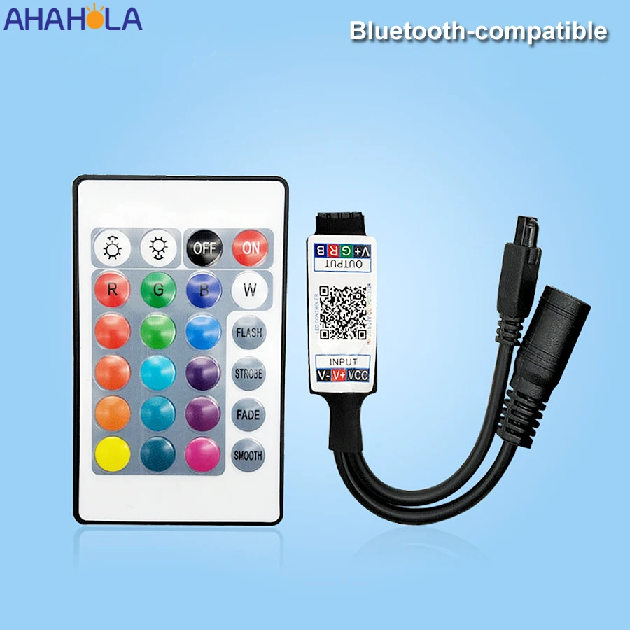24key Bluetooth-compatible Rgb Led Controller 12v App IR Remote Control Smart RGB Bluetooth Controller for Led Strip Tape Lights
24key Bluetooth-compatible Rgb Led Controller 12v App IR Remote Control Smart RGB Bluetooth Controller for Led Strip Tape Lights