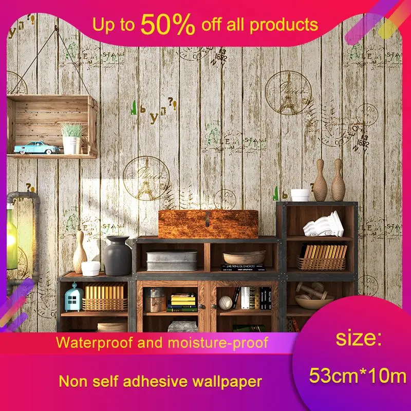 10m Vintage England Retro Old Letter Wood Grain Wood Board PVC Wallpaper Cafe Clothing Store Bar Personality Nostalgic Wallpaper
10m Vintage England Retro Old Letter Wood Grain Wood Board PVC Wallpaper Cafe Clothing Store Bar Personality Nostalgic Wallpaper
