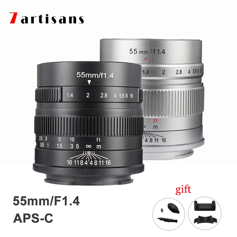 Объектив 7artisans 55 мм F1.4 с большой диафрагмой, портрет, ручная фокусировка, микро-объектив для камеры, зеркальное крепление для Canon, Sony E Fujifilm M4/3 
Объектив 7artisans 55 мм F1.4 с большой диафрагмой, портрет, ручная фокусировка, микро-объектив для камеры, зеркальное крепление для Canon, Sony E Fujifilm M4/3
