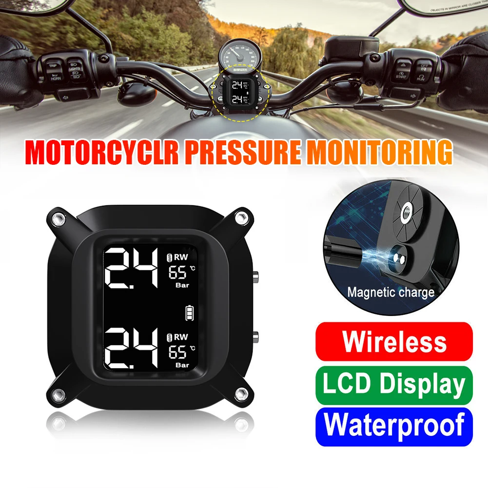 Waterproof Motorcycle Real Time Tire Pressure Monitoring System TPMS Wireless LCD Display External Sensors
Waterproof Motorcycle Real Time Tire Pressure Monitoring System TPMS Wireless LCD Display External Sensors