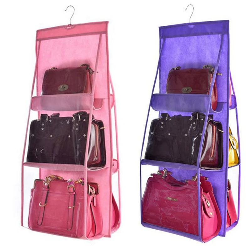 6 Pocket Hanging Bag Organizer Wardrobe Transparent Storage Bag for Handbag Closet Shoes Organizer Door Wall Sundries Pouch
6 Pocket Hanging Bag Organizer Wardrobe Transparent Storage Bag for Handbag Closet Shoes Organizer Door Wall Sundries Pouch