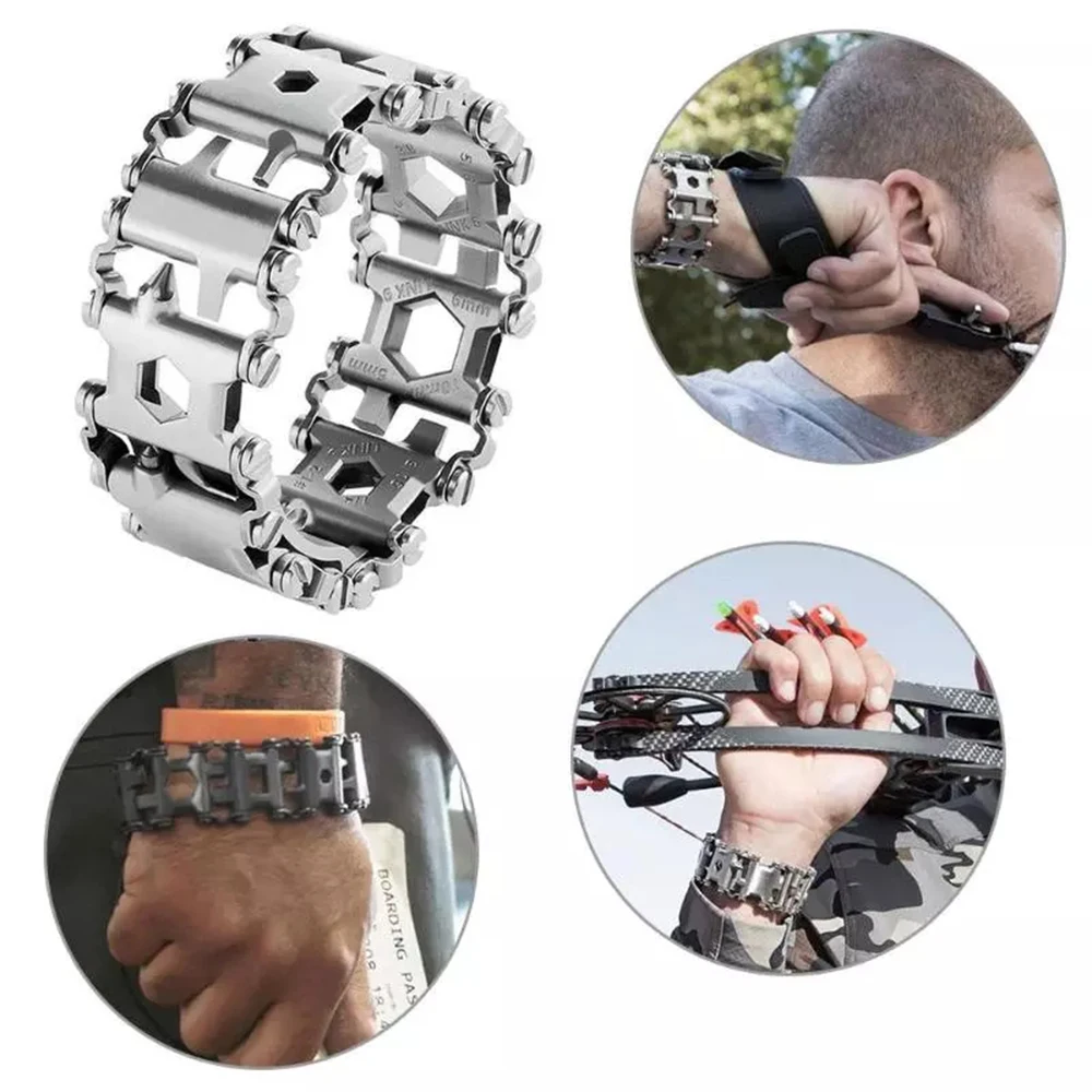 29 In 1 Multi Tool Bracelets Multifunction Repair Bracelet Stainless Steel Screwdriver Wrench Bicycle Camping Emergency Kit
29 In 1 Multi Tool Bracelets Multifunction Repair Bracelet Stainless Steel Screwdriver Wrench Bicycle Camping Emergency Kit