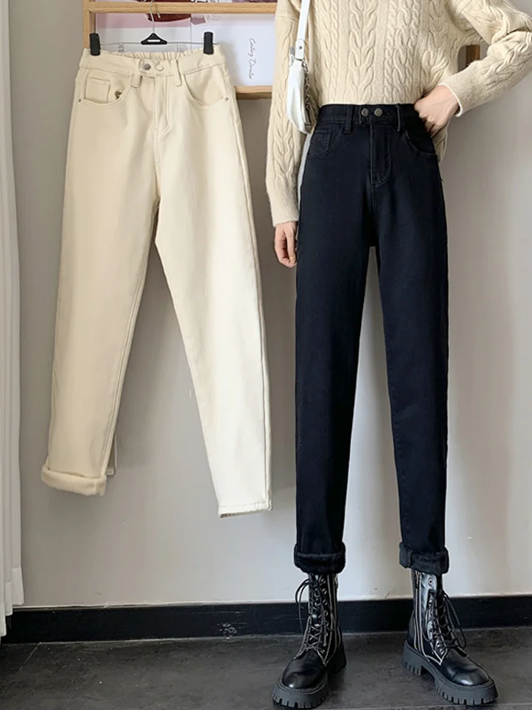 Black Plush Jeans Women's Autumn and Winter High Waist Thin 2021 New Chic Hong Kong Style Small Dad Pants
Black Plush Jeans Women's Autumn and Winter High Waist Thin 2021 New Chic Hong Kong Style Small Dad Pants