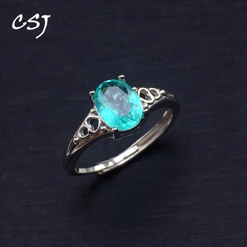 CSJ Elegant Silver Ring Sterling Paraiba Tourmaline Created Gemstone Women Lady Wedding Engagment Party Gift Box
CSJ Elegant Silver Ring Sterling Paraiba Tourmaline Created Gemstone Women Lady Wedding Engagment Party Gift Box
