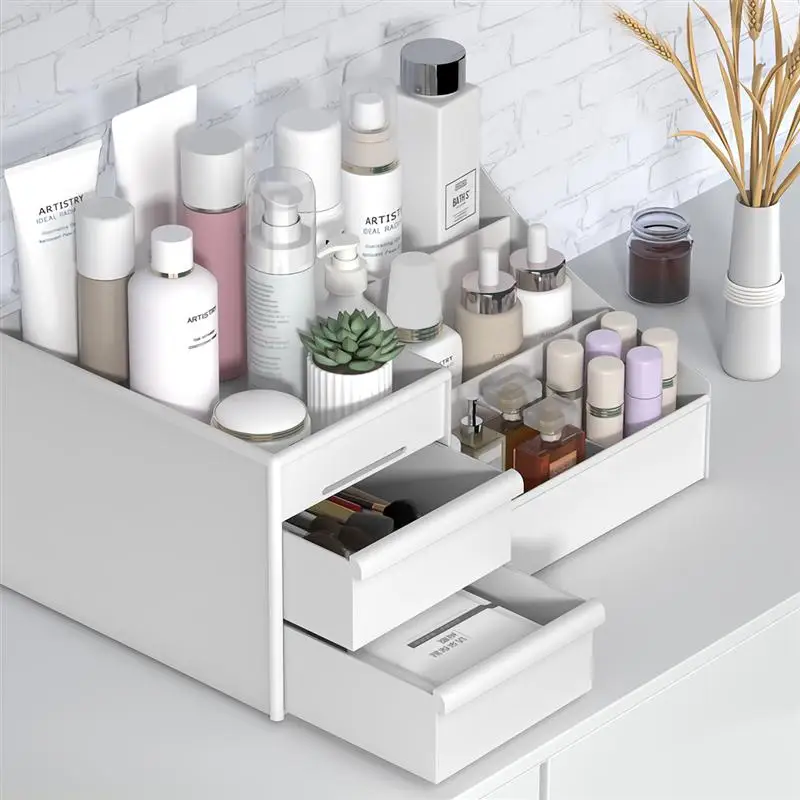 1Pc Desktop Organizer Storage Case Make-up Organizer with 2 Drawer for Bedroom Vanity Table Dormitory (White)
1Pc Desktop Organizer Storage Case Make-up Organizer with 2 Drawer for Bedroom Vanity Table Dormitory (White)