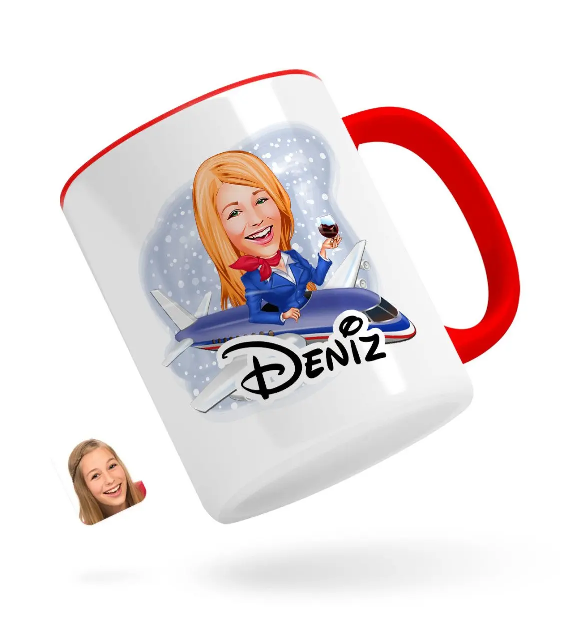 Персонализированные стюардесса карикатура Красного кружка Bardak-1
Персонализированные стюардесса карикатура Красного кружка Bardak-1