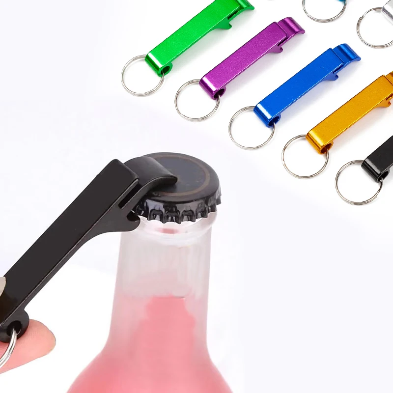 

8pcs Wholesale Random Color Bear Opener Key Chains For Men Women Teens Alloy Bottle Keychain Fashion Jewelry Gifts