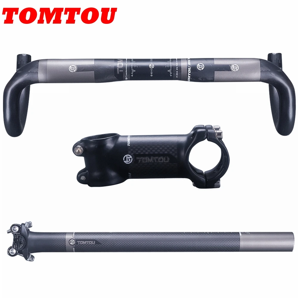 TOMTOU Carbon Fiber Road Bike Bent Bar Sets Bicycle Handlebar + Stem + Seatpost Finish Matte Cycling XXX Accessories
TOMTOU Carbon Fiber Road Bike Bent Bar Sets Bicycle Handlebar + Stem + Seatpost Finish Matte Cycling XXX Accessories