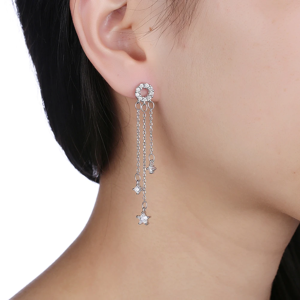 LEKANI Tassel 925 Sterling Silver Drop Earrings For Women 5A Clear Cubic Zirconia Earring Anniversary Simple Fine Jewelry Gift
LEKANI Tassel 925 Sterling Silver Drop Earrings For Women 5A Clear Cubic Zirconia Earring Anniversary Simple Fine Jewelry Gift