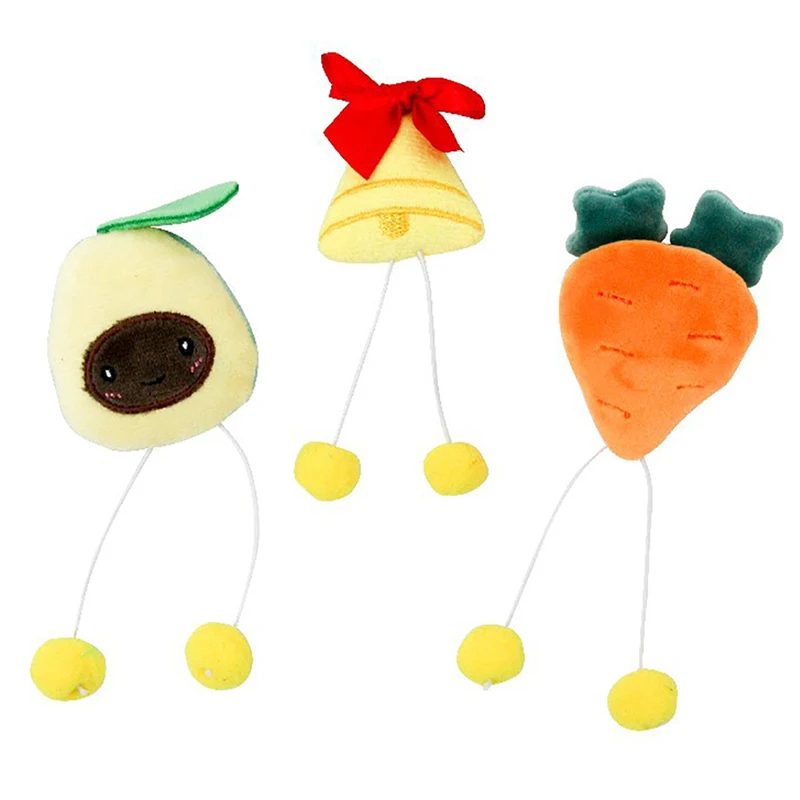 

Interactive 3PCS Fruit Shpae Cat Chew Toy Plush Bite Chew Proof Lovely Carrot Kitten Cat Toy Pet Catnip Toy Product Accessiories