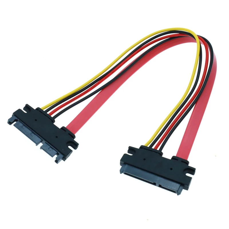 1FT Good Quality 22Pin SATA Cable Male to Female 7+15 Pin Serial ATA Data Power Combo Extension Connector Conterver - купить по