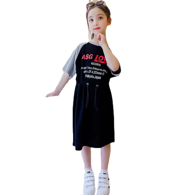 Girls T-Shirt Dress Summer Hip-hop Street Japanese-style Kids Clothes 4 To 14 Years Draw Waist Casual Letter Sports Dresses
Girls T-Shirt Dress Summer Hip-hop Street Japanese-style Kids Clothes 4 To 14 Years Draw Waist Casual Letter Sports Dresses