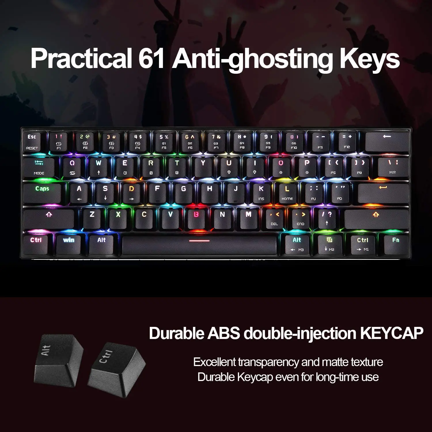 Самая дешевая Механическая игровая клавиатура Motospeed CK61 RGB 61 клавиша