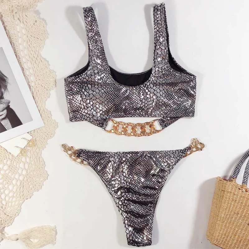 Snake Skin Print Bikini 2021 Woman Gold Effect Swimwear Female Push Up Sexy Chain Biquini Summer Bathing Suit Swimsuit Girl W28
Snake Skin Print Bikini 2021 Woman Gold Effect Swimwear Female Push Up Sexy Chain Biquini Summer Bathing Suit Swimsuit Girl W28