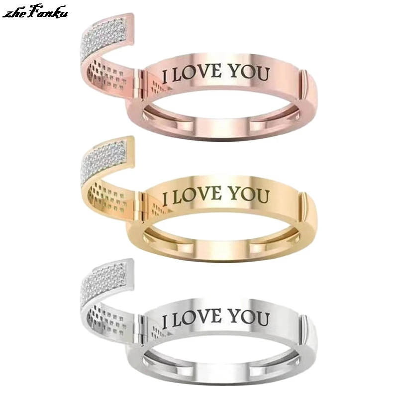 Классический творчество Золотой Цвета резьба I LOVE YOU Циркон Кольца для женщин модные обручальные кольца юбилей, ювелирное изделие, подарок
Классический творчество Золотой Цвета резьба I LOVE YOU Циркон Кольца для женщин модные обручальные кольца юбилей, ювелирное изделие, подарок