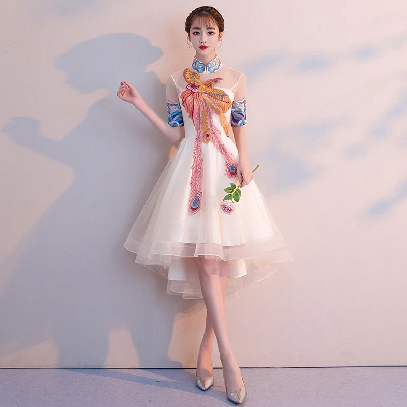 Embroidery Phoenix Female Sexy Short Cheongsam Slim Women Wedding Evening Dress Elegant Dresses Exquisite Qipao Robe De Soiree
Embroidery Phoenix Female Sexy Short Cheongsam Slim Women Wedding Evening Dress Elegant Dresses Exquisite Qipao Robe De Soiree