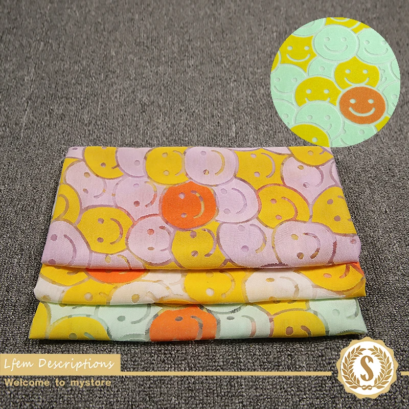 Creative smiling face pattern Cotton polyester fiber Cloth Tulle Fabric By Half Meters Soft fabric for sewing clothes
Creative smiling face pattern Cotton polyester fiber Cloth Tulle Fabric By Half Meters Soft fabric for sewing clothes