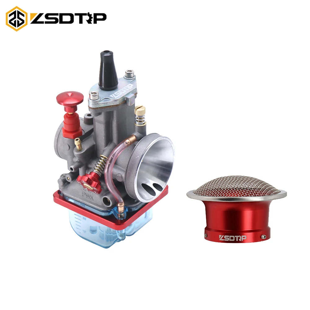 

ZSDTRP Motorcycle 32 34mm Keihi PWK Transparent Float Bowl Carburetor +with 55mm Air Filter Cup For ATV Buggy Quad Dirt Bike