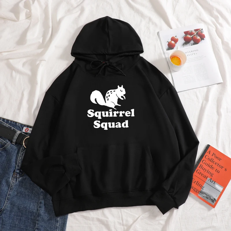 Squirrel squad Женская толстовка хлопок Повседневная забавная подарок для леди Yong