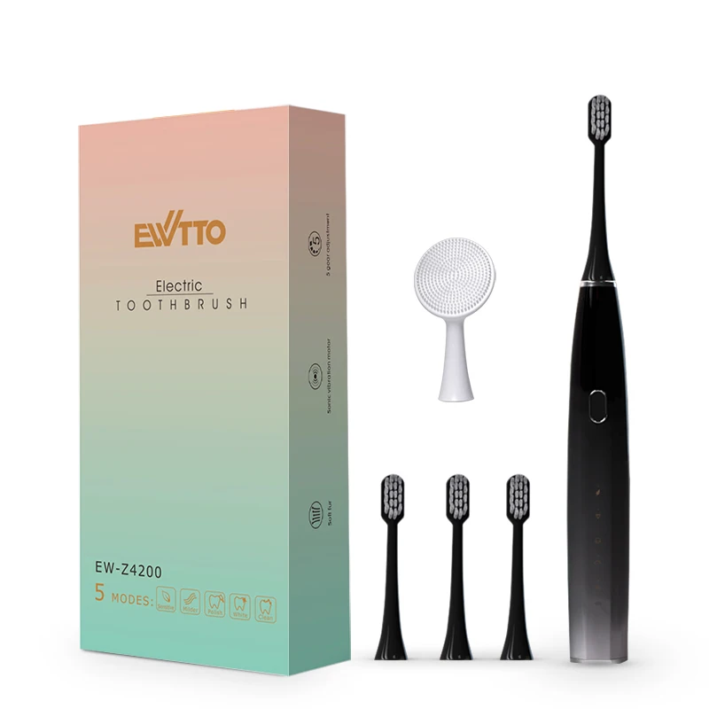 Ewtto 2 in 1 Washable Electric Toothbrush Rechargeable Electronic Teeth Brush With 4 Replacement Brushhead and 1 Facial Head Set
Ewtto 2 in 1 Washable Electric Toothbrush Rechargeable Electronic Teeth Brush With 4 Replacement Brushhead and 1 Facial Head Set