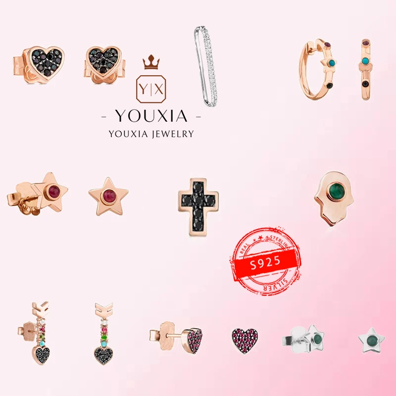 1:1 925 Sterling Silver Custom Noble Simple Temperament Fashion Personalized Earrings 
1:1 925 Sterling Silver Custom Noble Simple Temperament Fashion Personalized Earrings