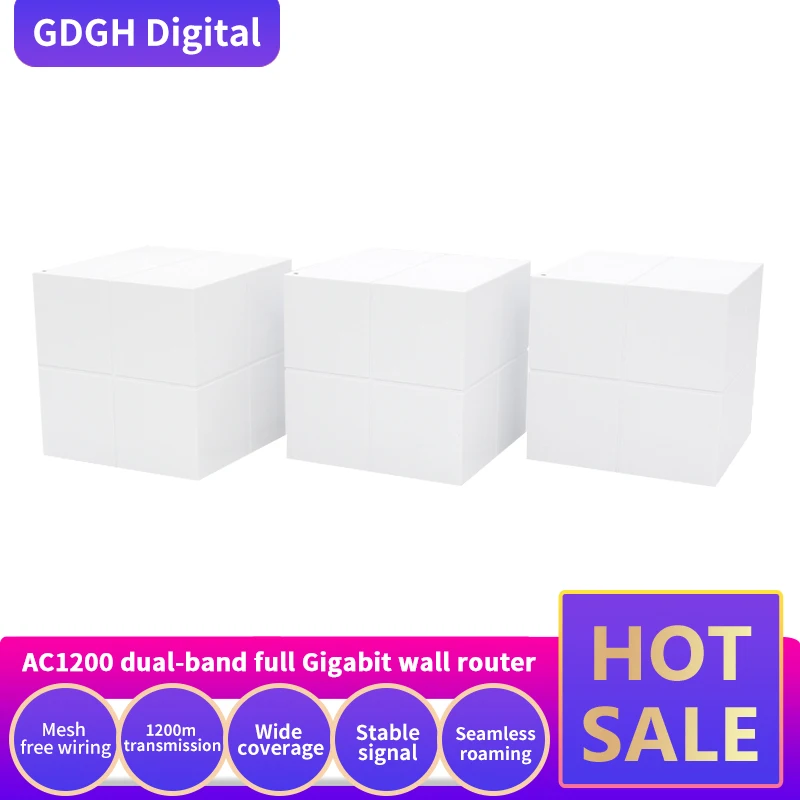 NOVA GLMW6 WI-FI Repeater Whole Home Mesh WiFi System with 11AC 2.4G/5.0GHz Wireless WiFi Gigabit Router , APP Remote Manage
NOVA GLMW6 WI-FI Repeater Whole Home Mesh WiFi System with 11AC 2.4G/5.0GHz Wireless WiFi Gigabit Router , APP Remote Manage
