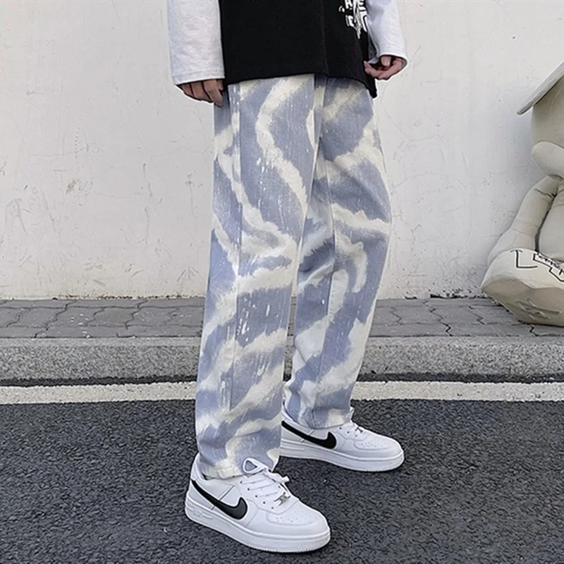 Fashion Tie Dye New Straight Pants Mens Blue White Jeans Straight Loose Elastic Waist Drawstring Denim Pants Men
Fashion Tie Dye New Straight Pants Mens Blue White Jeans Straight Loose Elastic Waist Drawstring Denim Pants Men