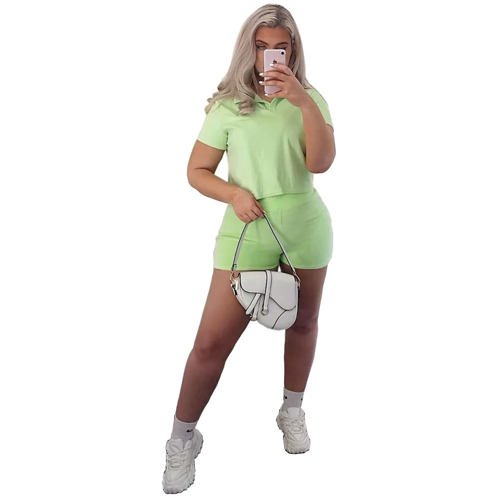 2021 Summer New Three-Color Casual Lapel Top Sports Loose and Comfortable Shorts Two-Piece Su
2021 Summer New Three-Color Casual Lapel Top Sports Loose and Comfortable Shorts Two-Piece Su