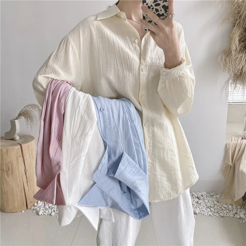 2021 Summer New Draping Solid Color Long-Sleeved Shirt Women's Korean Style Versatile Hong Kong Style Loose Polo Collar Texture
2021 Summer New Draping Solid Color Long-Sleeved Shirt Women's Korean Style Versatile Hong Kong Style Loose Polo Collar Texture